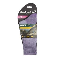 Skarpety do trekkingu damskie Bridgedale HIKE MW COM BO ORI LD. Fioletowe skarpety Bridgedale, bez wzorów. Za 96.99 zł.