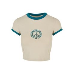 Koszulka court damska z elastycznego dżerseju Koszulka Urban Classics. Białe bluzki Urban Classics, bez wzorów, z dżerseju, bez ramiączek. Za 152.50 zł.