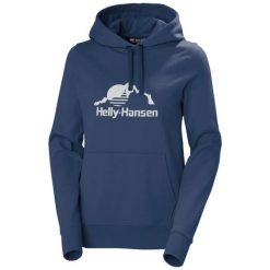 Bluza damska z kapturem Helly Hansen Nord Graphic. Niebieskie bluzy sportowe Helly Hansen, xs, bez wzorów, z bawełny, z kapturem. Za 385.00 zł.