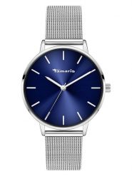 Tamaris Zegarek kwarcowy w kolorze srebrno-niebieskim rozmiar: onesize. Szare, analogowe zegarki Tamaris, metalowe. Za 152.99 zł.