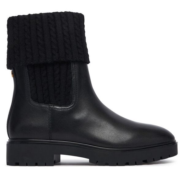 Botki LAUREN RALPH LAUREN. Czarne botki Lauren Ralph Lauren, bez wzorów, bez obcasa, na płaskiej podeszwie, bez zapięcia. Za 1,199.00 zł.