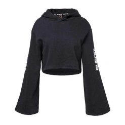 Bluza Damska Pirumo Flared Crop Z Kapturem. Czarne bluzy IGUANA, s, bez wzorów, z bawełny, z kapturem. Za 396.12 zł.