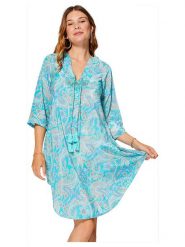 Aller Simplement Sukienka w kolorze turkusowym rozmiar: 38/40. Niebieskie sukienki Aller Simplement, bez wzorów, bez kołnierzyka, bez ramiączek, mini. Za 43.99 zł.