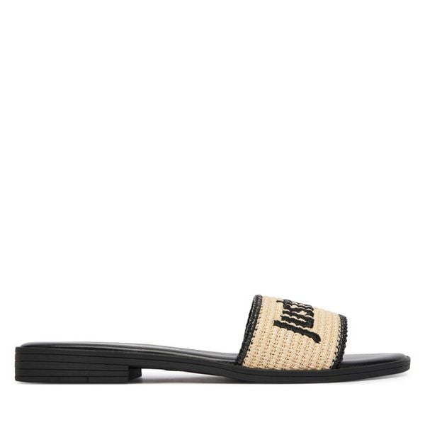 Klapki Just Cavalli. Brązowe klapki Just Cavalli, bez wzorów, bez obcasa. Za 555.99 zł.