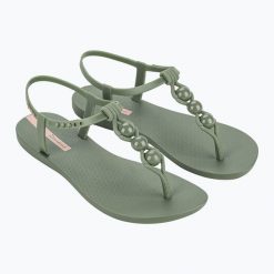 Sandały damskie Ipanema Class Conecta. Zielone sandały Ipanema, bez wzorów, bez obcasa, bez zapięcia. Za 79.99 zł.