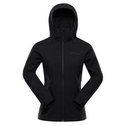 Kurtka damska trekkingowa softshell Alpine Pro Gedera. Czarne kurtki sportowe Alpine Pro, bez wzorów, z softshellu, bez kaptura, trekkingowe. W wyprzedaży za 499.00 zł.