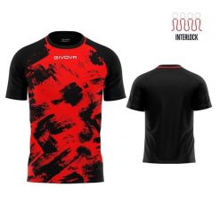 Koszulka sportowa Givova Art Interlock Czerwono-Czarna 2XL. Czarne bluzki Givova, bez wzorów, z poliesteru, bez ramiączek, do piłki nożnej. Za 140.99 zł.