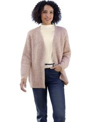 Heine Kardigan w kolorze szaroróżowym rozmiar: 46. Różowe kardigany Heine, bez wzorów, z tkaniny. Za 82.99 zł.