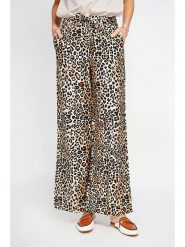 Le Jardin du Lin Spodnie w kolorze czarno-beżowym rozmiar: 38. Brązowe spodnie materiałowe Le jardin du lin, bez wzorów, z materiału, z standardowym stanem. Za 108.99 zł.