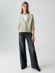 OPUS Kardigan "Dassi" w kolorze jasnozielonym rozmiar: 40. Zielone kardigany Opus, bez wzorów, z wełny. Za 117.99 zł.