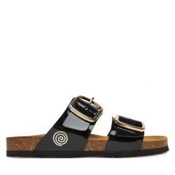Klapki Dr. Brinkmann. Czarne klapki Dr. Brinkmann, bez wzorów, bez obcasa. Za 279.99 zł.
