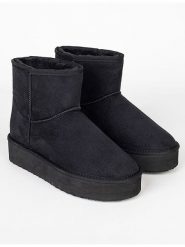 ISLAND BOOT Botki zimowe "Stela" w kolorze czarnym rozmiar: 39. Czarne botki Island Boot, na zimę, bez wzorów, bez obcasa, bez zapięcia. Za 171.68 zł.