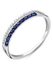Diamant Exquis Złoty pierścionek z diamentami i szafirami rozmiar: 52. Niebieskie pierścionki Diamant Exquis, z diamentem, złote. Za 768.71 zł.