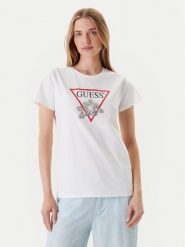 Guess T-Shirt W5YI38 I3Z14 Biały Regular Fit. Białe t-shirty Guess, xs, z aplikacjami, z bawełny, bez kołnierzyka, bez ramiączek. Za 219.99 zł.