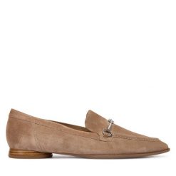 Lordsy HÖGL. Brązowe lordsy Högl, bez wzorów, bez obcasa, bez zapięcia. Za 749.99 zł.