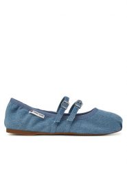 Tommy Jeans Baleriny Ballerina Denim EN0EN02782 Niebieski. Niebieskie baleriny Tommy Jeans, bez wzorów, z denimu, bez obcasa. Za 259.99 zł.