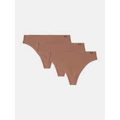 Stringi damskie Under Armour Pure Stretch Ns Thong 3 pary hue 625. Brązowe stringi Under Armour, bez wzorów. Za 73.99 zł.