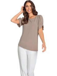 Heine Koszulka w kolorze beżowym rozmiar: 38. Brązowe bluzki Heine, bez wzorów, bez kołnierzyka, bez ramiączek. Za 56.99 zł.