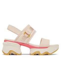 Sandały Sorel. Czerwone sandały Sorel, bez wzorów, bez obcasa, na słupku, bez zapięcia. Za 469.99 zł.