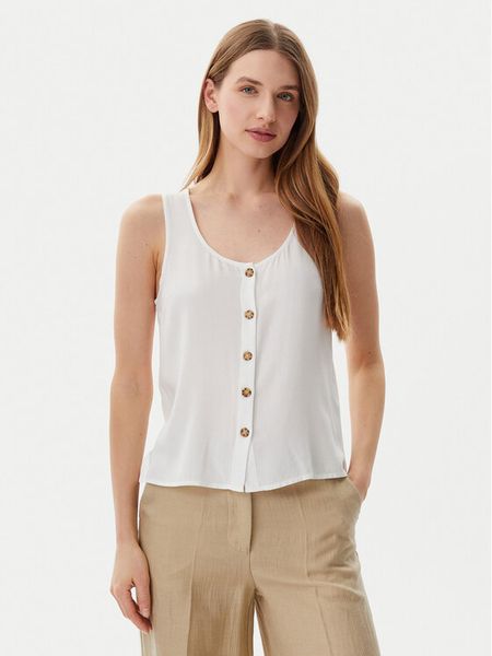 Vero Moda Top Bumpy 10325830 Biały Standard Fit. Białe topy Vero Moda, xs, bez wzorów, z wiskozy, bez kołnierzyka, bez ramiączek. Za 59.99 zł.