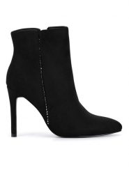 DeeZee Botki WYL2979-39 Czarny. Czarne botki DeeZee, bez wzorów, z materiału, bez obcasa, na szpilce, bez zapięcia. Za 179.99 zł.