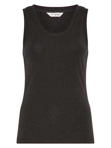 MOSS COPENHAGEN Top w kolorze czarnym rozmiar: XS/S. Czarne topy Moss Copenhagen, s, bez wzorów, bez kołnierzyka, bez ramiączek. Za 109.95 zł.