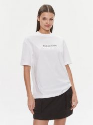 Calvin Klein T-Shirt Hero Logo Oversized T Shirt K20K206778 Biały Regular Fit. Białe t-shirty Calvin Klein, xl, bez wzorów, z bawełny, bez kołnierzyka, bez ramiączek. Za 149.99 zł.