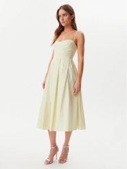 Guess Sukienka koktajlowa W5GK61 WGMR2 Żółty Regular Fit. Żółte sukienki Guess, z aplikacjami, z wiskozy, wizytowe, bez kołnierzyka, bez ramiączek. Za 599.99 zł.