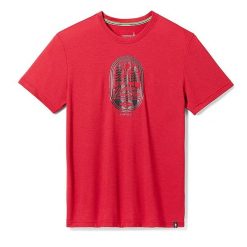 Koszulka z krótkim rękawem unisex Smartwool Trail Graphic. Czerwone bluzki Smartwool, m, bez wzorów, sportowe, bez kołnierzyka, bez ramiączek. Za 89.99 zł.