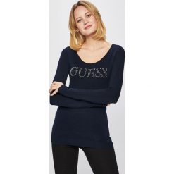 Guess Jeans - Sweter. Niebieskie swetry Guess Jeans, l, z aplikacjami, z dzianiny, bez ramiączek. W wyprzedaży za 159.90 zł.