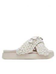 INUIKII WOVEN STONES Klapki damskie. Białe klapki Inuikii, bez wzorów, z bawełny, bez obcasa. Za 589.99 zł.
