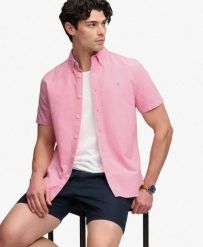 Superdry Koszula Preppy Oxford krótki rękaw z bawełny organicznej – Cali Coral. Brązowe koszule Superdry, m, bez wzorów, z bawełny, klasyczne, bez kołnierzyka, bez ramiączek. Za 232.35 zł.