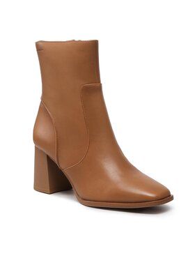 Trzewiki Tamaris. Niebieskie botki Tamaris, bez wzorów, bez obcasa, na płaskiej podeszwie, bez zapięcia. Za 299.99 zł.