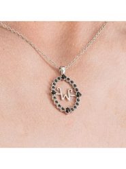 CHAKS Naszyjnik w kolorze srebrno-czarnym rozmiar: onesize. Czarne naszyjniki CHAKS, sztuczne. Za 30.99 zł.