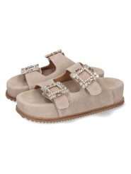 MELVIN & HAMILTON Skórzane klapki "Eve 3" w kolorze beżowym rozmiar: 38. Brązowe klapki Melvin & Hamilton, bez wzorów, ze skóry, z otwartym noskiem, bez obcasa. Za 304.99 zł.