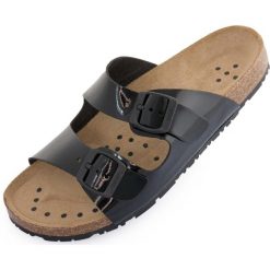 Kapcie medyczne Ababa Czarne 40 - antypoślizgowe i wygodne. Czarne obuwie domowe ZUMBA WEAR, bez wzorów, ze skóry, bez zapięcia. Za 153.99 zł.
