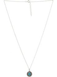 AMAZONIA Srebrny naszyjnik "Kuchnil" z zawieszką - dł. 42 cm rozmiar: onesize. Szare naszyjniki AMAZONIA, z turkusem, srebrne. Za 144.58 zł.