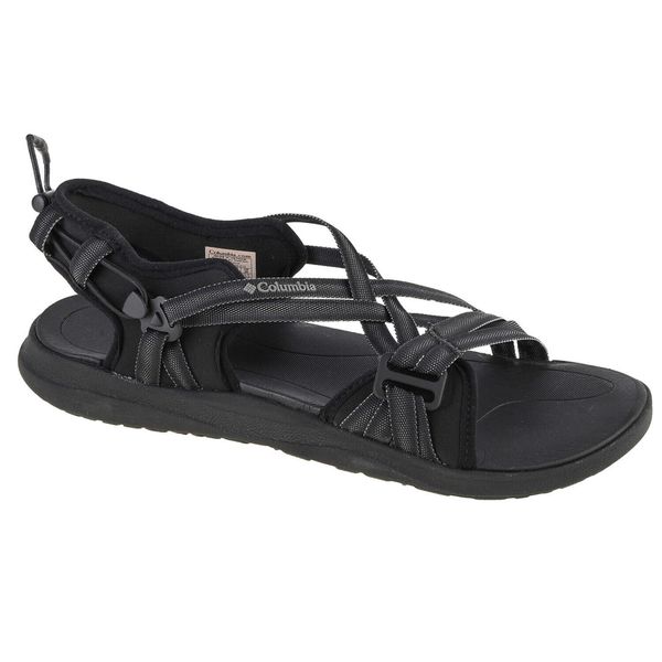 Sandały damskie, Columbia Sandal W. Czarne sandały Columbia, bez wzorów, z materiału, sportowe, bez obcasa, bez zapięcia. Za 239.99 zł.