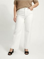 Jeansy wide leg z efektem sprania Plus size - biały. Białe jeansy Sinsay, plus size, bez wzorów. Za 79.99 zł.