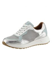 Heine Skórzane sneakersy w kolorze srebrno-szaro-błękitnym rozmiar: 37. Niebieskie trampki Heine, bez wzorów, ze skóry, bez zapięcia. Za 130.99 zł.