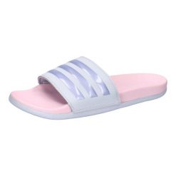 Klapki damskie adidas Adilette Comfort. Białe klapki Adidas, bez wzorów, z materiału, bez obcasa. Za 156.50 zł.