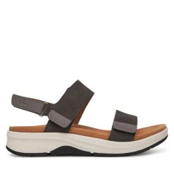 Sandały Josef Seibel. Szare sandały Josef Seibel, bez wzorów, bez obcasa, na płaskiej podeszwie, bez zapięcia. Za 439.99 zł.