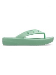 Crocs Japonki "Classic Platform" w kolorze zielonym rozmiar: 34/35. Zielone klapki Crocs, bez wzorów, z otwartym noskiem, bez obcasa, na platformie. Za 52.79 zł.