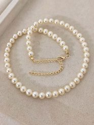 Luja Bijoux Naszyjnik perłowy - dł. 42 cm rozmiar: onesize. Białe naszyjniki Luja Bijoux, z perłą, pozłacane. Za 64.45 zł.