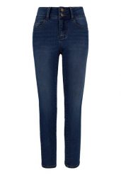 Granatowe jeansy damskie slim D-MONTANA 14. Niebieskie jeansy Volcano, bez wzorów. Za 169.99 zł.
