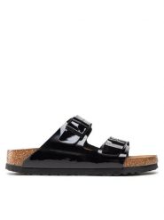Birkenstock Klapki Arizona Birko-Flor 1005292 Czarny. Czarne klapki Birkenstock, bez wzorów, ze skóry, bez obcasa. Za 329.99 zł.
