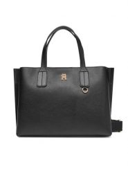Tommy Hilfiger Torebka Th Distinct Mini Tote AW0AW17459 Czarny. Czarne torebki klasyczne TOMMY HILFIGER, bez wzorów, ze skóry, bez dodatków. Za 649.99 zł.