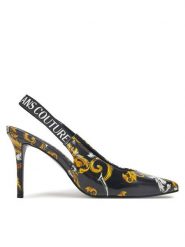 Versace Jeans Couture Sandały 78VA3S52 Czarny. Czarne sandały Versace Jeans Couture, bez wzorów, z jeansu, bez obcasa, na szpilce, bez zapięcia. Za 689.99 zł.