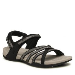 Sandały CRUZ. Czarne sandały CRUZ, bez wzorów, bez obcasa, na płaskiej podeszwie, bez zapięcia. Za 149.99 zł.
