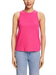 ESPRIT Top w kolorze różowym rozmiar: XS. Różowe topy Esprit, xs, bez wzorów, z bawełny, bez kołnierzyka, bez ramiączek. Za 32.98 zł.